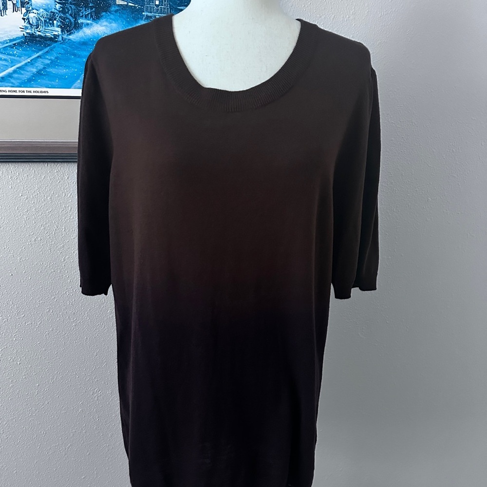 Madison Dark Brown Short-Sleeve Knit Top